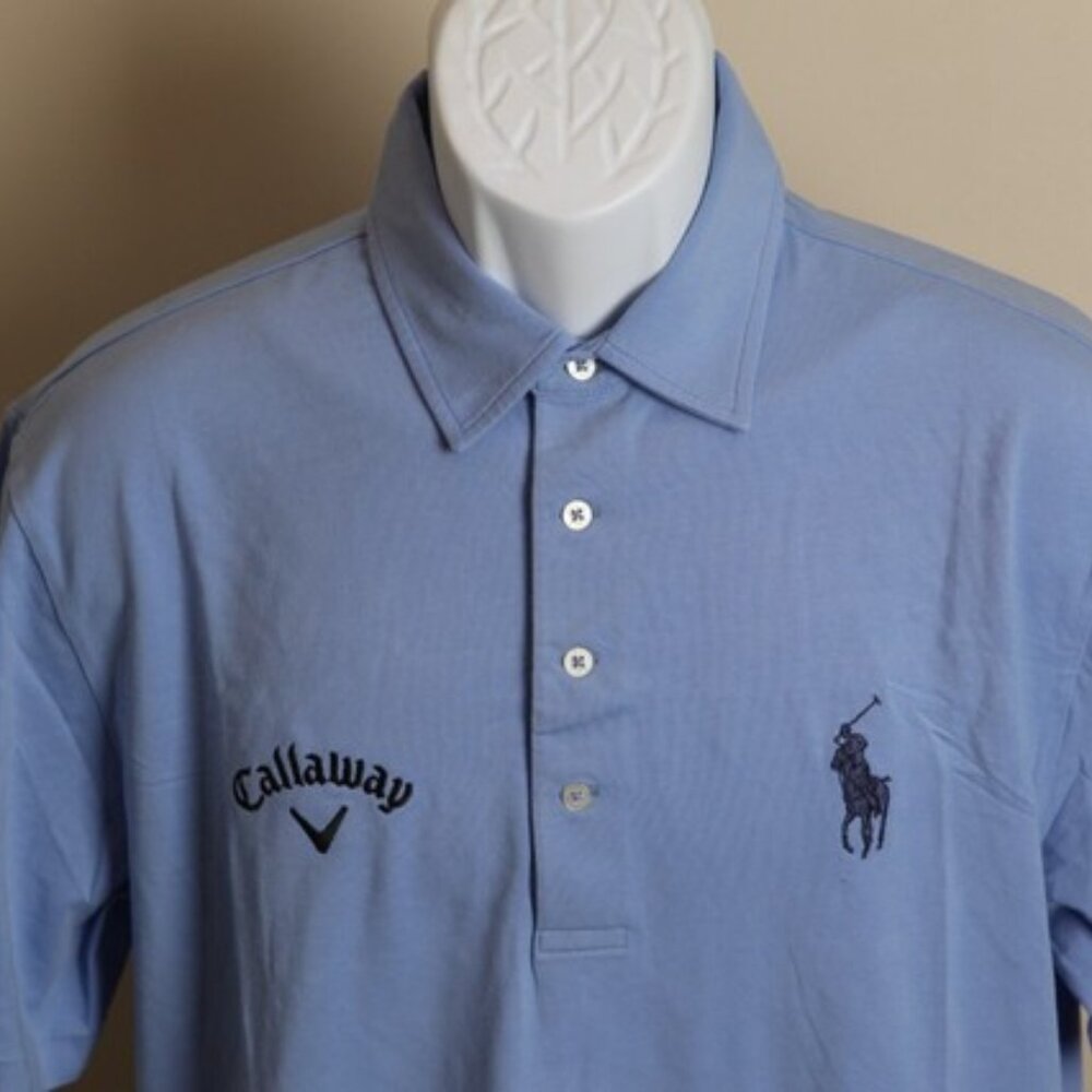 ⛳ Polo Golf Men’s Blue PGA Tour Stretch Performance Polo Shirt M 🏌️‍♂️